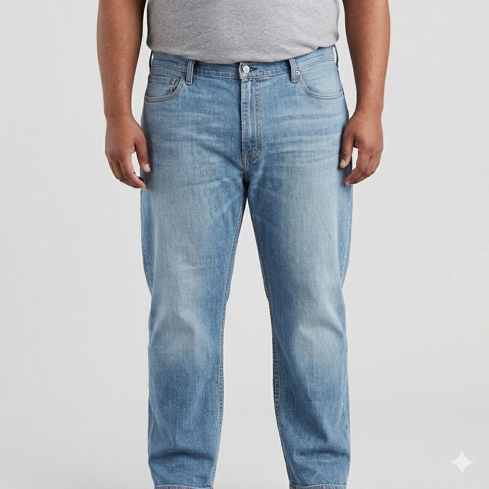 Levi's 514 Straight Jeans Light Wash Faded Denim W42 L30
